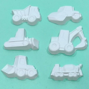 set figurine din ipsos pentru pictat - utilaje de construcții 7,5-9cm