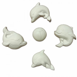 set figurine din ipsos pentru pictat - delfini 7-8,5cm