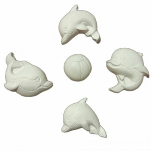 set figurine din ipsos pentru pictat - delfini 7-8,5cm