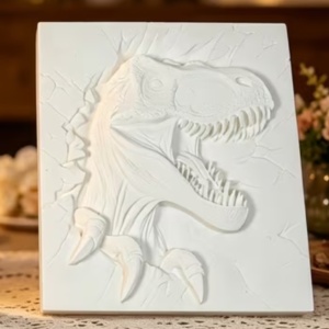 tablou din ipsos pentru pictat- T-Rex 19x16,5cm