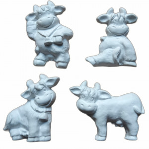 set figurine din ipsos pentru pictat - văcuțe 7-8,5cm
