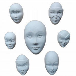 set de pictat figurine din ipsos - măști