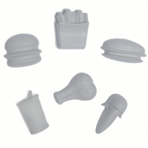 set figurine din ipsos pentru pictat - Fast Food 4-5cm