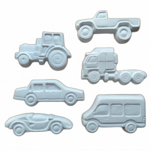 set figurine din ipsos pentru pictat - mașinuțe