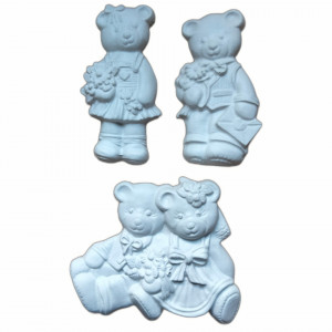 set figurine din ipsos pentru pictat - ursuleți 10,5-11cm