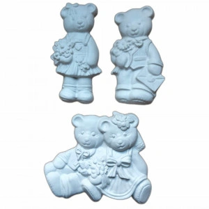 set figurine din ipsos pentru pictat - ursuleți 10,5-11cm