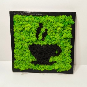 tablou cu licheni stabilizați 31X31cm - CAFEA
