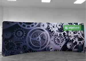 Perete textil expozitional sistem click curb 6m