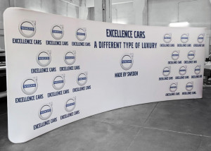Perete textil expozitional sistem click curb 6m