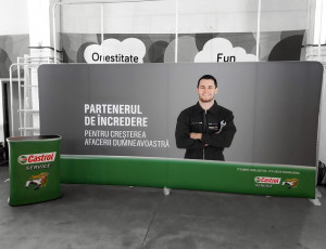Perete textil expozitional sistem click drept 5m