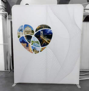 Perete textil expozitional sistem click drept 2m