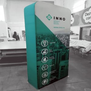 Perete textil expozitional sistem click display drept 3D 2m