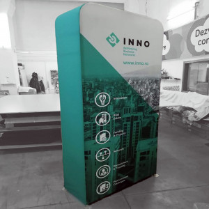 Perete textil expozitional sistem click display drept 3D 2m