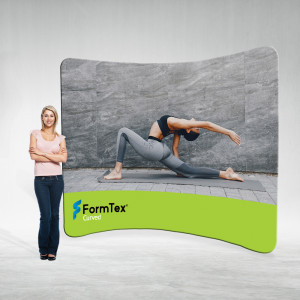 Perete textil expozitional sistem click curb 2.4m