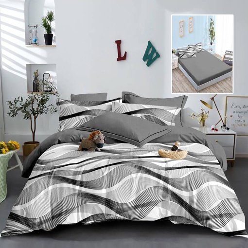 Спален комплект с ластик, за двойно легло, 6 части, 6PCS.57