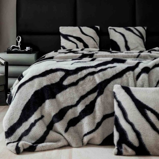 Луксозно одеяло Jo-Jo Home, тип кожа от Норка + 2 калъфки, 200x230 см, с цип, PBN-01 (сиво и черно)