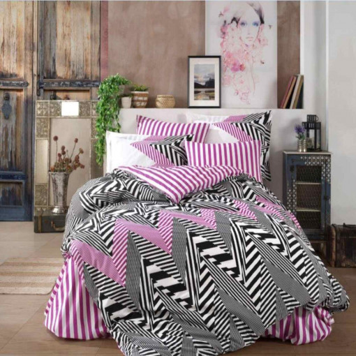 Спално бельо от поплин памук Hobby Home, 100% памук, за двойно легло, 4 части, 1008-1