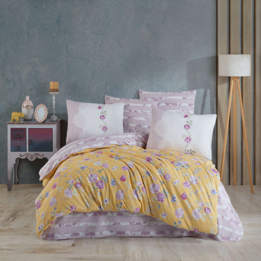 Спален комплект Hobby Home, 100% памук ранфорс, за двойно легло, 4 части, 1500-1-1-5