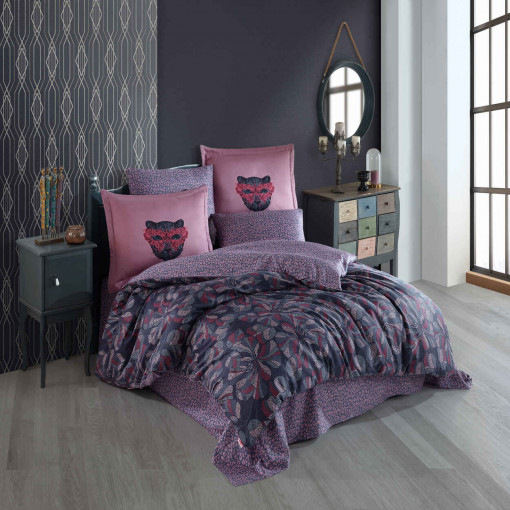 Спален комплект Hobby Home, Памучен сатен - 100% памук, за двойно легло, 4 части, 1301-1-5-19