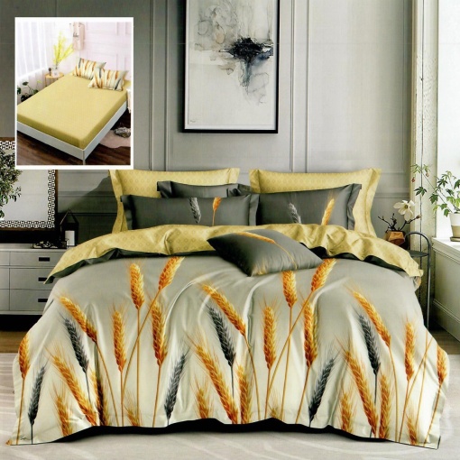 Спален комплект с ластик, за двойно легло, 6 части, 6PCS.45