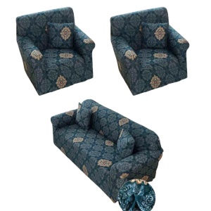 set huse fotolii si canapea culoare albastru inchis