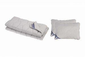 Set Pilota bumbac Somnart Bella 200x220cm 200g model biscuite + 2 perne bumbac Somnart Bella, 50x70cm, Gri – продуктова снимка каталожна визуализация