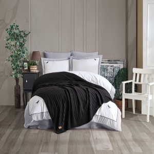 Спален комплект + кувертюра, 100% памук тип Поплин, с бродерия, 7 части, 2006-1