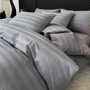 Спален комплект Damasc Deluxe от 100% памук, 6 части, сив, JoJo Home, DMB-07 – продуктова снимка в продуктов каталог