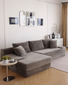Canapea grej cu perne incluse design modern