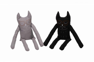 Perna in forma de pisica SomnArt, bumbac, umplutura sare, Gri - Img 3