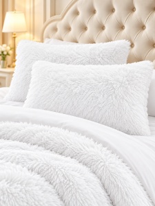 Пухкава олекотена завивка Fluffy 200×230 см с 2 калъфки, 3 части, бял – Johnny Home FA-07 - Img 2