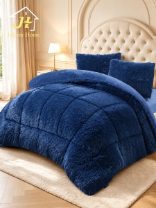 Пухкава олекотена завивка Fluffy 200×230 см с 2 калъфки, 3 части, тъмносин – Johnny Home FA-01 - Img 2