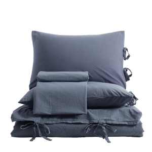 Луксозен спален комплект от памук тип Муселин, Dantela Vita, 6 части, тъмно син – продуктова снимка за продуктовата галерия
