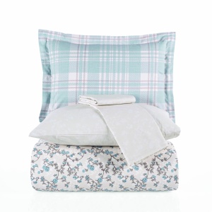 Set lenjerie pat Lola bleu Hobby Home, vedere produs împachetat complet