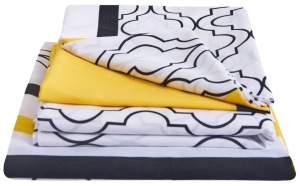 Lenjerie de pat bumbac polycotton, SomnART, pentru pat de 2 persoane (2 fete perne 50x70, cearceaf pat 240x240, cearceaf pilota 180x200), Caliope - Img 1
