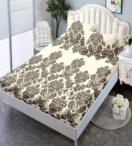 Долен чаршаф с ластик + 2 калъфки, за Двойно легло, Фин памук, HBFJ-124