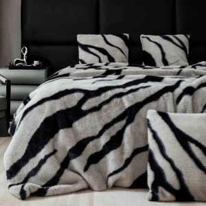 Луксозно одеяло Jo-Jo Home, тип кожа от Норка + 2 калъфки, 200x230 см, с цип, PBN-01 (сиво и черно) - Img 1
