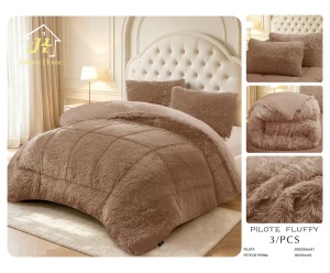Пухкава олекотена завивка Fluffy 200×230 см с 2 калъфки, 3 части, кафяв – Johnny Home FA-04 - Img 4