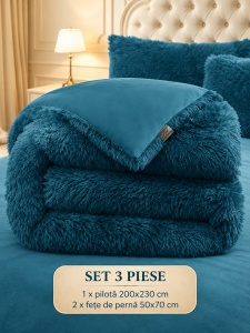Пухкава олекотена завивка Fluffy 200×230 см с 2 калъфки, 3 части, петроленосин – Johnny Home FA-02 - Img 4