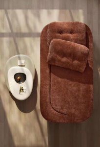 Vedere de sus Canapea rabatabilă cărămizie cu design modern