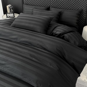 Спален комплект Damasc Deluxe от 100% памук, 6 части, черен, JoJo Home, DMB-10 – продуктова снимка за продуктовата галерия