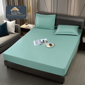 Чаршаф с ластик + 2 калъфки, водоустойчив полипамук, за двойно легло, HIJ-02