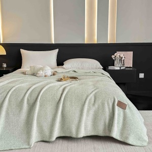 Одеяло JoJo Home с ефект на кашмир, 200x230 см, светлозелено салвия, с чанта, pcsh-04 - Img 2