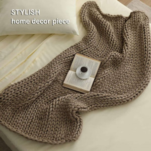 Ръчно плетено одеяло Cozy Hug, 152x203 см., Бежово, WCB-01 - Img 10