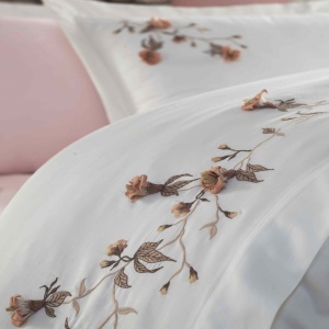 Луксозен спален комплект Dantela Vita Anetta, 100% памучен сатен, с бродерия, 6 части – продуктова снимка за онлайн каталог