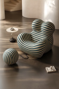 fotoliu mama bear ergonomic cu dungi verzi 