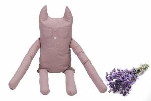 Perna in forma de pisica SomnArt, bumbac, umplutura lavanda, Roz - Img 1