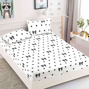 Комплект долен чаршаф с ластик + 2 калъфки, за единично легло, HBF1-16