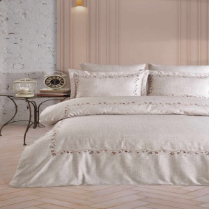 Луксозен спален комплект Dantela Vita Galena, 100% памучен сатен, с бродерия, 6 части - Img 2