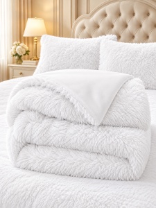 Пухкава олекотена завивка Fluffy 200×230 см с 2 калъфки, 3 части, бял – Johnny Home FA-07 - Img 3